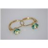 Image 2 : 14K GOLD PLATED BLUE CZ EARRINGS