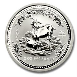 Australian Lunar Silver 2 oz Silver 2003 Goat