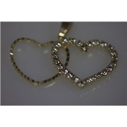 14K GOLD PLATED CZ CLEAR HEART EARRINGS