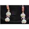 Image 2 : 14K GOLD PLATED CZ AND GREEN CZ DANGLING EARRINGS