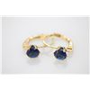 Image 1 : 14K GOLD PLATED CZ DARK BLUE EARRINGS