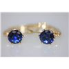 Image 2 : 14K GOLD PLATED CZ DARK BLUE EARRINGS
