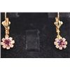 Image 1 : 14K GOLD PLATED WHITE AND PURPLE CZ EARRINGS