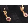 Image 2 : 14K GOLD PLATED WHITE AND PURPLE CZ EARRINGS