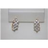Image 1 : 14K GOLD PLATED CZ FLOWER EARRINGS