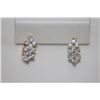 Image 2 : 14K GOLD PLATED CZ FLOWER EARRINGS