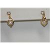 Image 1 : 14K GOLD PLATED HEART AND SYNTETIC PEARL EARRINGS