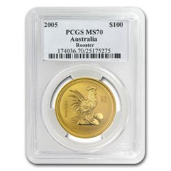 2005 1 oz Gold Year of the Rooster Lunar Coin (S1) PCGS