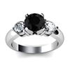 Image 1 : Genuine 1.4 ctw Black Diamond Ring Wh/Yllw Gold 14kt