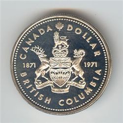 Canada 1971 silver dollar, British Columbia