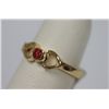 Image 2 : 14K GOLD PLATED RED CZ HEART RING