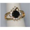 Image 1 : BLACK ROUND CZ AND 14K GOLD PLATED RING