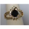 Image 2 : BLACK ROUND CZ AND 14K GOLD PLATED RING