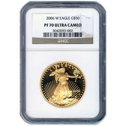 Certified Proof American Gold Eagle $50 PF70 NGC Dates