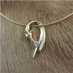 Giraffe Pendant in 18K Gold with .10ct Diamond