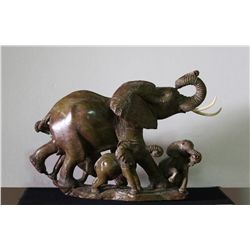 "Family of Four" Original Verdite Sculpture by James Tandi