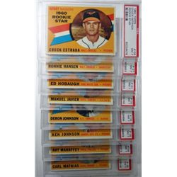 8 - 1960 TOPPS #126,127,131,133,134,135,138,139,  ALL PSA NM 7.