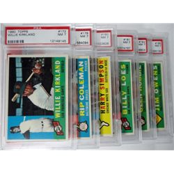 6- 1960 TOPPS #172,179,180,181,182,185.  ALL PSA NM 7.