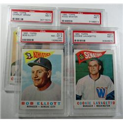 4 - 1960 TOPPS #215,217,221,226.  PSA  1--NM-MT 8 (OC) the rest all NM 7.