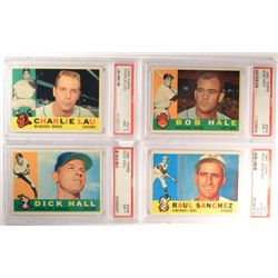 4 -1960 TOPPS #308,309,311,312.   PSA #311- MINT 9 (OC)  all the rest are NM 7.