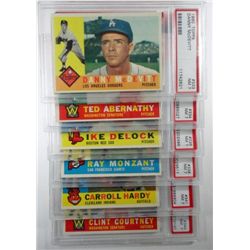 6 - 1960 TOPPS #333,334,336,338,341,344.  ALL PSA NM 7.