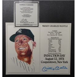 Mickey Mantle Autographed 8x10 HOF Induction Day