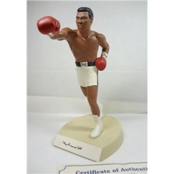 MUHAMMAD ALI AUTOGRAPHED LIMITED EDITION WHITE TRUNKS SALVINO FIGURINE