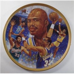 1989 Gartlan KAREEM ABDUL JABBAR Gold Hand Signed Plate L A Lakers RARE Auto #'d
