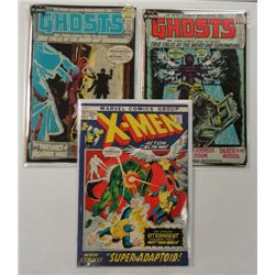 3 Comics: Ghosts #3 Feb 1972, Ghosts #4 Apr 1972 & X-men #77 Aug 1972.