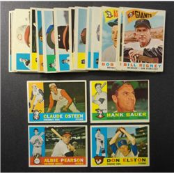 50 - 1960 Topps Baseball Cards.  Mostly EX-VGEX.