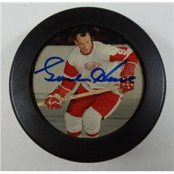 Gordie Howe AUTOGRAPHED Photo Puck --  COA