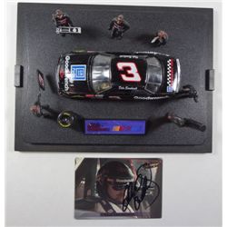 NASCAR:  Dale Earnhardt AUTOGRAPHED Card and Mini #3 Car with Pit Crew.