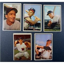 5 - 1953 Bowman Color Baseball Cards.  Mostly VGEX or Better.