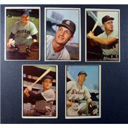5 - 1953 Bowman Color Baseball Cards.  Mostly VGEX or Better.