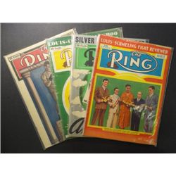Lot of 4--The Ring Vintage Boxing Magazine, Aug 1936, Mar 47,  Apr 46, Dec 1947.