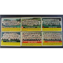 1956 Topps Team Card Lot - 6 Cards - Mostly EX