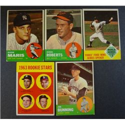 1963 Topps Star Card Lot - 5 cards  EX to VG+