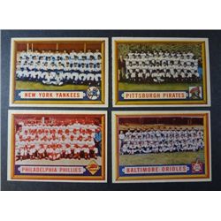 4 - 1957 Topps Team Cards  Yankees, Pirates, Orioles, Phillies
