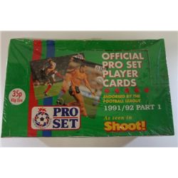 1991 - 92 Pro Set Soccer Wax Pack Box  Part 1 Futbol (Football) Sealed Wax Box