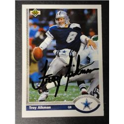 Troy Aikman AUTOGRAPHED Football Card