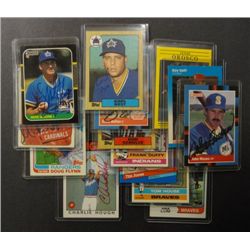 14 - AUTOGRAPHED Baseball Cards - Braves- Cardinals- Indians - Mariners- Rangers