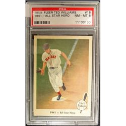 1959 Fleer Ted Williams #18  ALL STAR HERO  PSA NM-MT 8