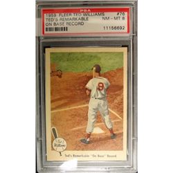 1959 FLEER TED WILLIAMS #76  ON BASE RECORD  PSA 8 NMMT