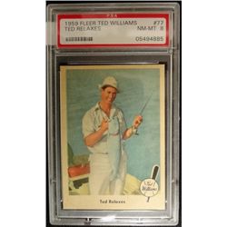 1959 FLEER TED WILLIAMS #77 TED RELAXES  PSA 8 NMMT