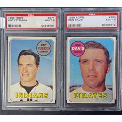 2 - 1969 TOPPS BASEBALL PSA  MINT 9  #553, #571