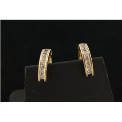 14K Diamond Hoop Earrings