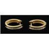 Image 2 : 14K Diamond Hoop Earrings