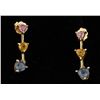 Image 1 : 10K Multi-colored Sapphire Earrings