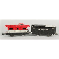 2 New York City Trains Box Car and Caboose Toy