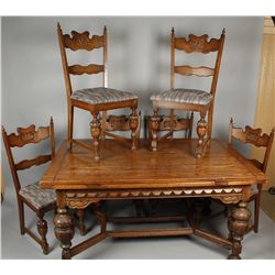 Oak Dining Table with 6 Chairs